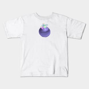 Mangosteen Pixel art, Cute Mangosteen fruit, Thai fruit Kids T-Shirt